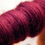 The nutmeg handspun yarn, before I turned it into a wiry mess.