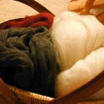 A basket full of roving.